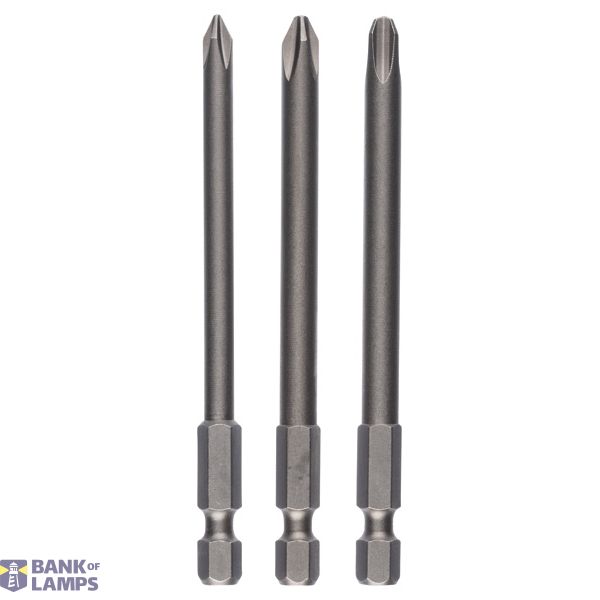 3-piece screwdriver bit set, Extra Hard PH1; PH2; PH3; 152 mm image 1
