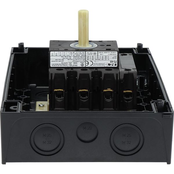 P3-63/I4/SVB/N Main switch, P3, 63 A, surface mounting, 3 pole + N, Emergency switching off function, With red rotary handle and yellow locking ring, Lockable in the image 20