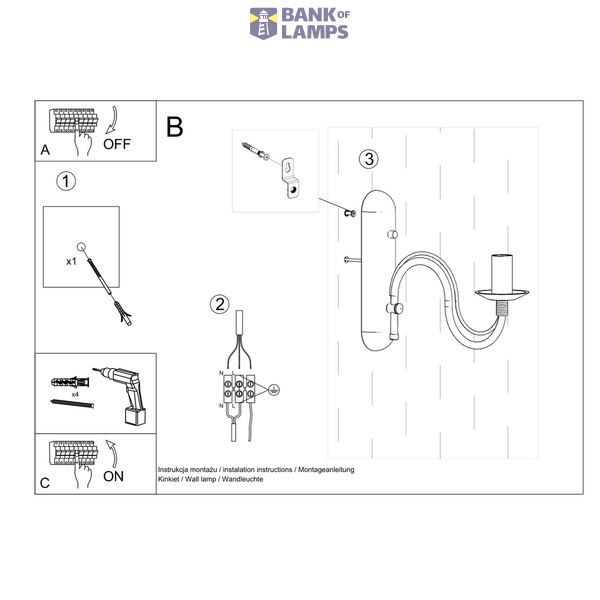 WALL LAMP MINERVA WHITE E14 1X40W IP20 image 5