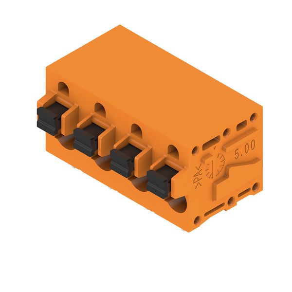 Printed circuit board terminals, 7.50 mm, Number of poles: 4, 90°, Solder pin length (l): 3.5 mm, tinned, orange, PUSH IN with push button, Clamping range, max. : 2.5 mm², Box image 4