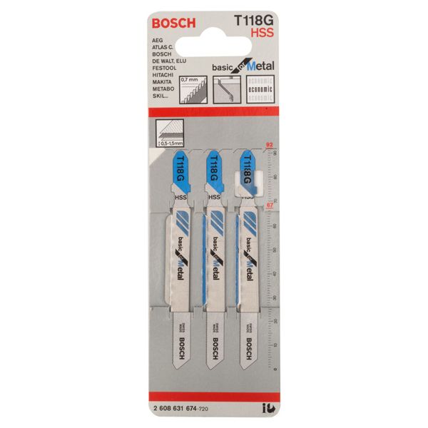 Jigsaw blade T 118 G Basic for Metal 3 pcs. image 2