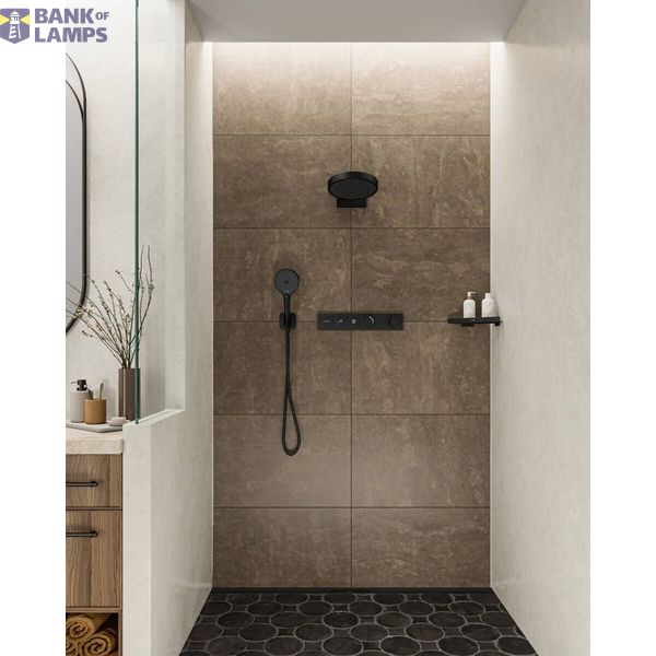 Shower outlet with shower head holder Fixfit Q, matt black image 1