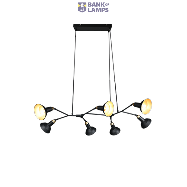 Roxie pendant 7-pc E14 matt black/gold image 1