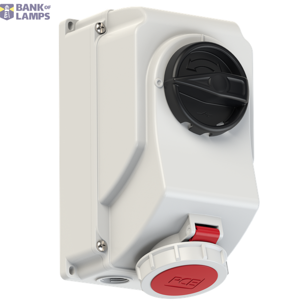 Fixed socket with switch, 16A 4P 6h IP66/67 image 1