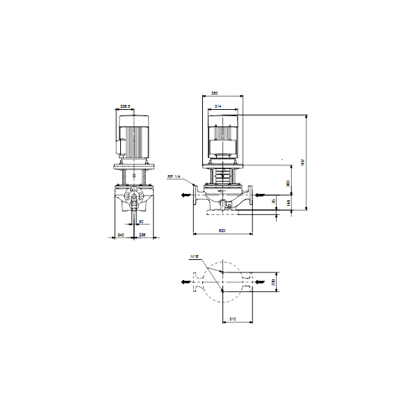 In-line circulator pump TP 80-340/4 A-F-A-BQQE 11.0 kW 400D 50Hz IE3 image 3