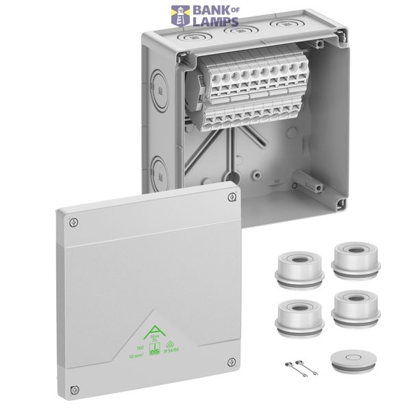 Junction box, Type of protection IP55/IP66, max. 10², Impact strength IK07, Protection class II, Ui 690V AC, Ui 690V DC, DLG, VDE, Halogen free image 1