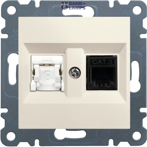 socket RJ11/12 + RJ45 cream WL2211 HAGER WL2211 image 1