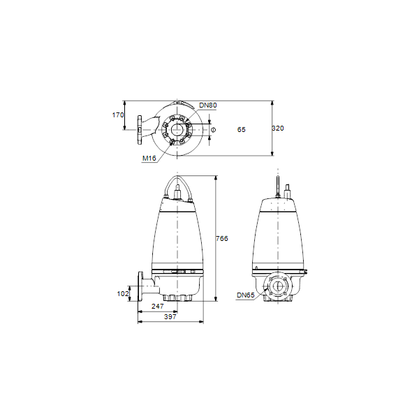 Submersible wastewater pump SEV.65.65.22.2.50D 2.2 kW 3x400V 10m DN65 image 3