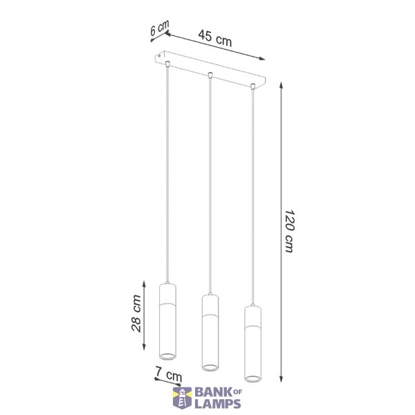 HANGING LAMP ZANE 3 GREY GU10 3X40W IP20 image 8