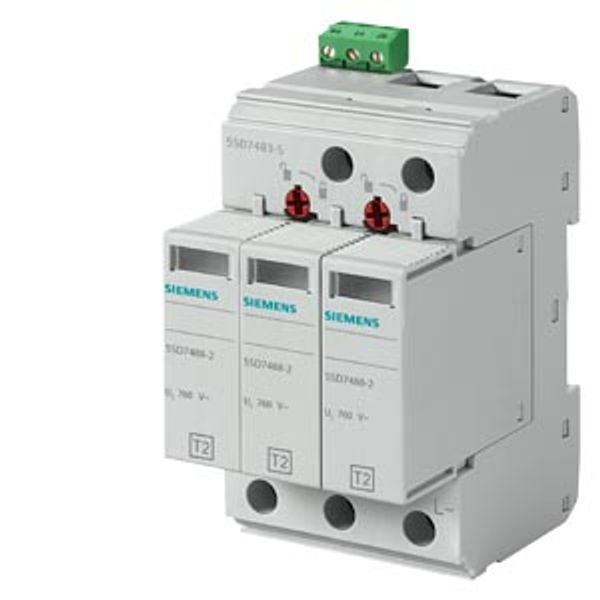 Surge arrester, type 2, protective modules, plug-in, UC 750 V AC, 3-pole image 1