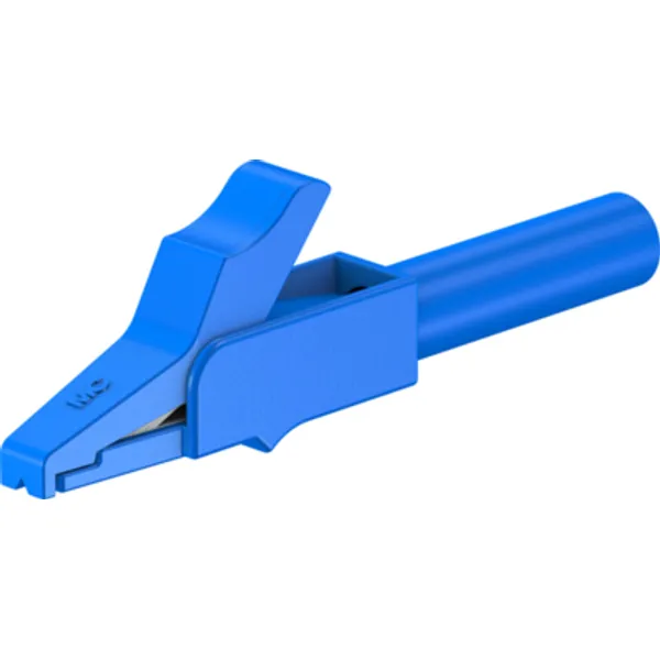 Alligator clip, blue, max. 11 mm, L 54 mm, CAT II, socket 4 mm, 24.0157-23 image 1