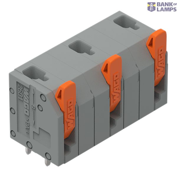2601-3503 PCB terminal block; lever; 1.5 mm²; Pin spacing 11.5 mm; 3-pole; Push-in CAGE CLAMP®; 1,50 mm²; gray image 1