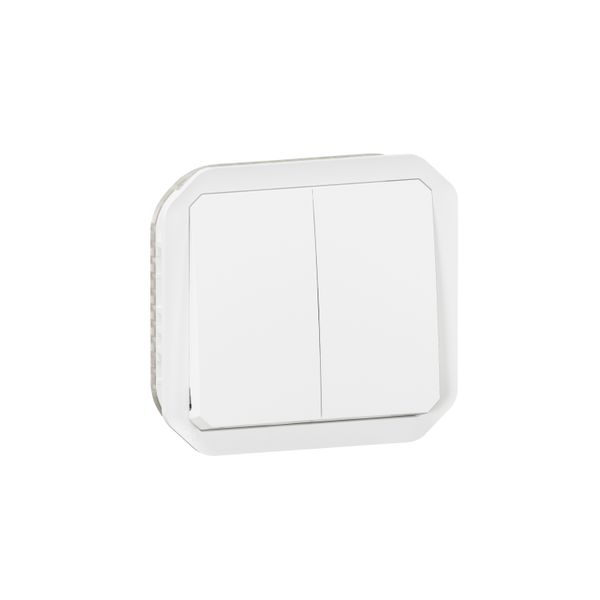 Switch Plexo 2-gang 2-way or push button white mechanism image 1