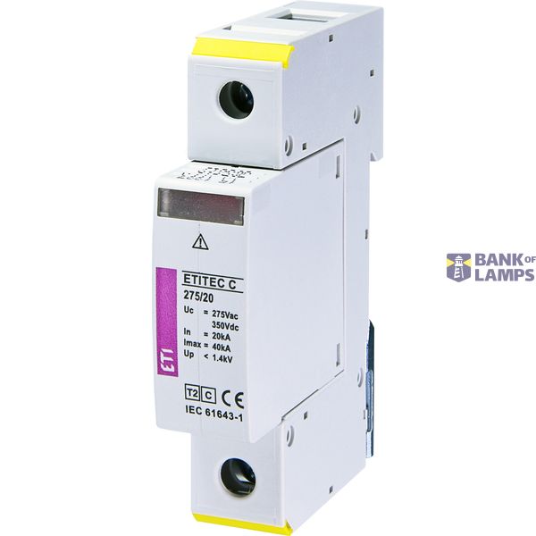 ETITEC C 275/20 C klases pўrspr. aizs. 275V;  8/20s/20kA 1P image 1