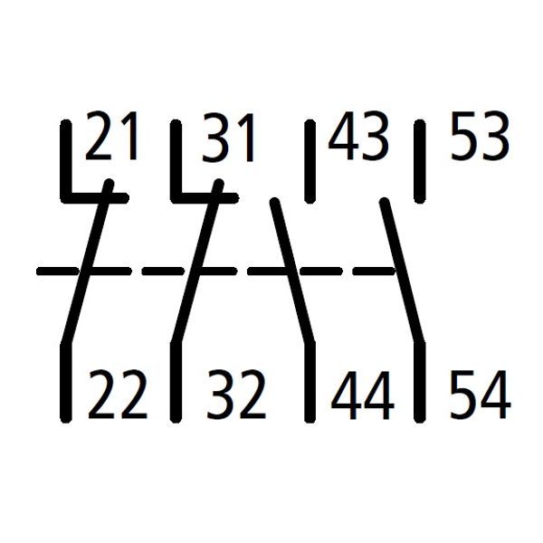 Auxiliary contact for contacter size 0-1, 2 NO 2 NC image 4