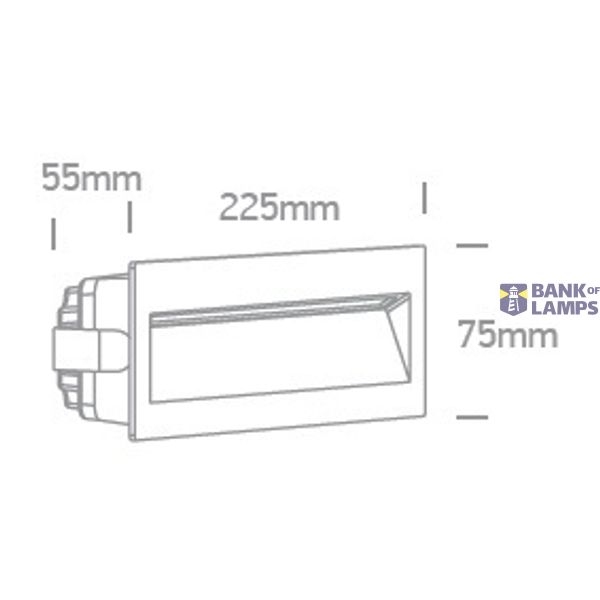 GREY WALL RECESSED 7W WW IP65 DARK LIGHT 100-240V image 2