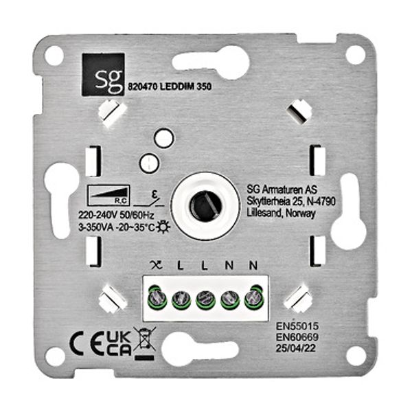 Dimmer insert 3-350 VA, dimmable LED, incl. cover VISIO S 50 image 1