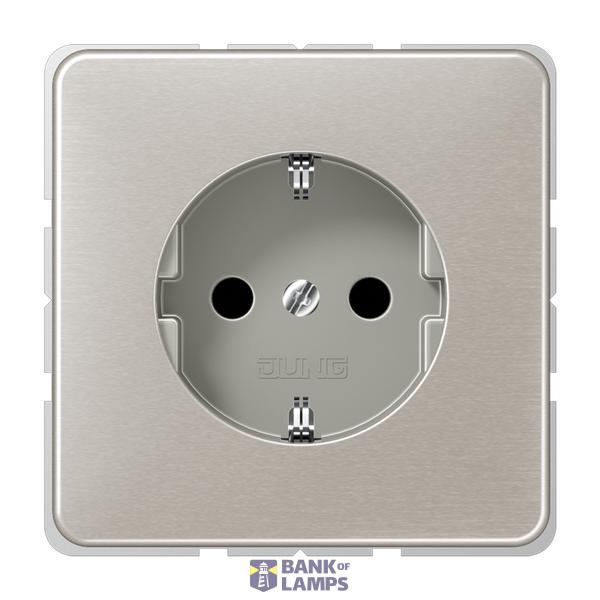 SCHUKO socket, 16 A 250 V ~, anodized aluminum, CD series, platinum image 1