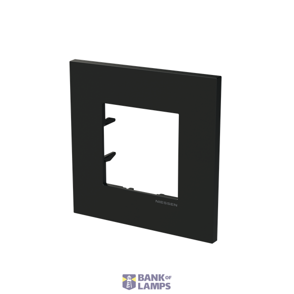Frame 1-gang / 2-modules - Niessen logo - S - Matt Black image 2