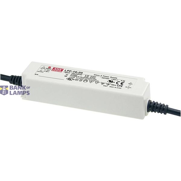LPF-16-30 Led driver, IP30 16.2W, 30V, 0.54A CV+CC, MEAN WELL image 1