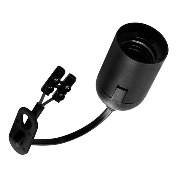 Renovation Lampholder E27 TP Black 2x0.75mm2 15cm image 1