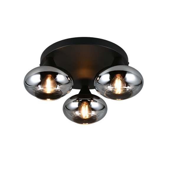 Divina ceiling lamp 3-pc E14 matt black/smoke image 1