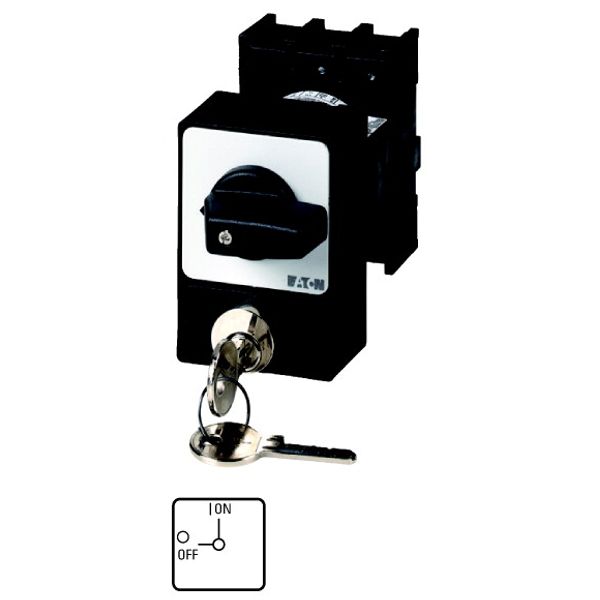 P1-25/E/SVA(A) ON-OFF switches, P1, 25 A, flush mounting, 3 pole, with black thumb grip and front plate, Cylinder lock SVA image 1