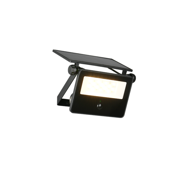 Moura solar LED wall lamp 15x14 cm matt black motion sensor image 1