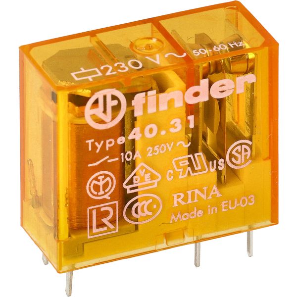 PCB/Plug-in Rel. 3,5mm.pinning 1CO 10A/110VAC/Agni/wash tight (40.31.8.110.0001) image 3
