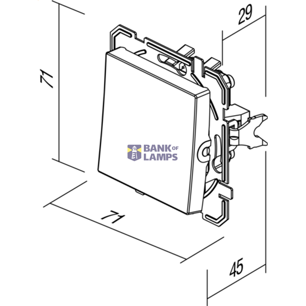 PUSH BUTTON 1WAY 10A 250V~ TI XO 4415018 image 3
