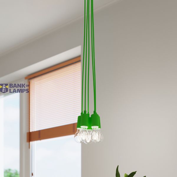 HANGING LAMP DIEGO 5 GREEN E27 5X60W IP20 image 5