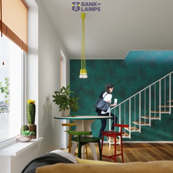 HANGING LAMP DIEGO 5 YELLOW E27 5X60W IP20 image 9