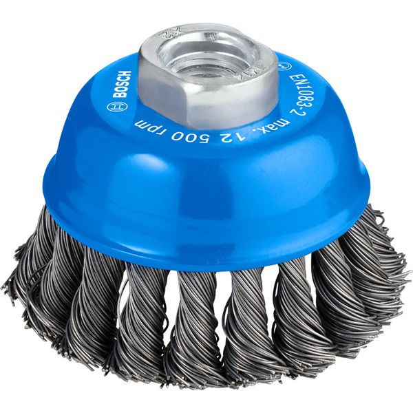 Cup Brush Knotted 75 mm Steel image 1