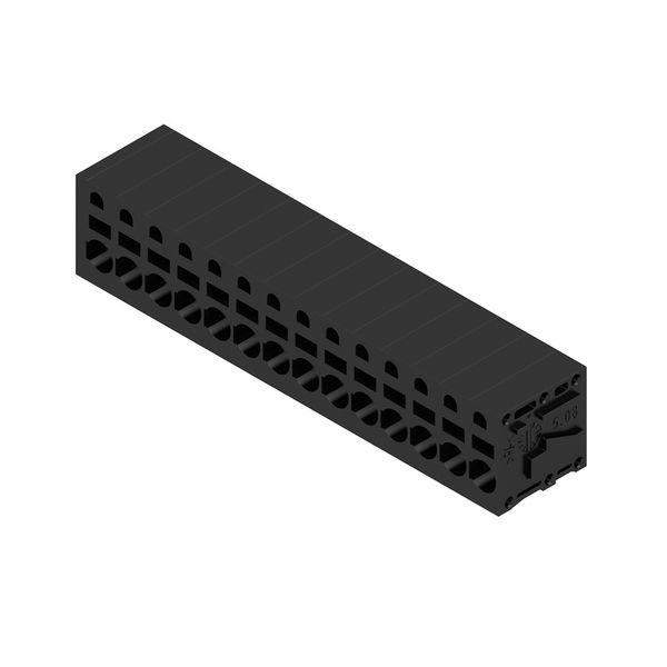 Printed circuit board terminals, 5.08 mm, Number of poles: 14, 90°, Solder pin length (l): 3.5 mm, tinned, black, PUSH IN without actuator, Clamping range, max. : 2.5 mm², Box image 2