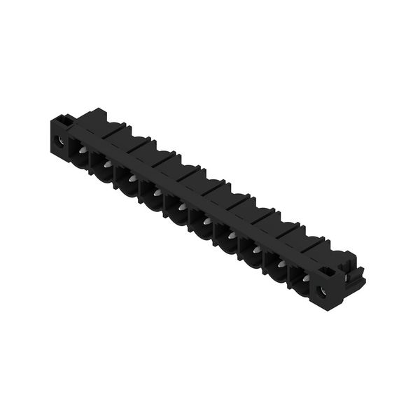 PCB plug-in connector, male header, Solder flange, THT solder connection, 7.62 mm, Number of poles: 10, 90°, Solder pin length (l): 3.2 mm, tinned, black, Box image 2