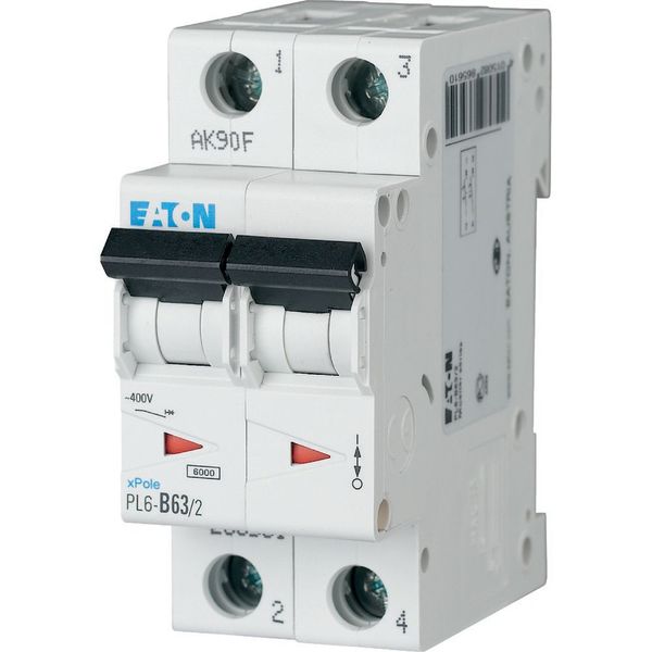PL6-B63/2 Miniature circuit breaker (MCB), 63 A, 2p, characteristic: B image 2