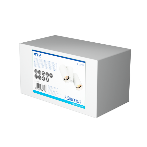 Ceiling luminaire LUPO, IP20, max. 50 W, 2*GU10, round, white image 2