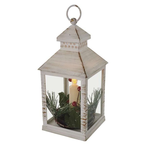 LED decoration – Christmas lantern with candle, 23 cm, 3x AAA, indoor, vintage image 1