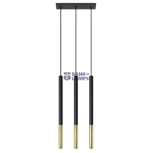 HANGING LAMP MOSAIC 3L BLACK/GOLD G9 3X40W IP20 image 2