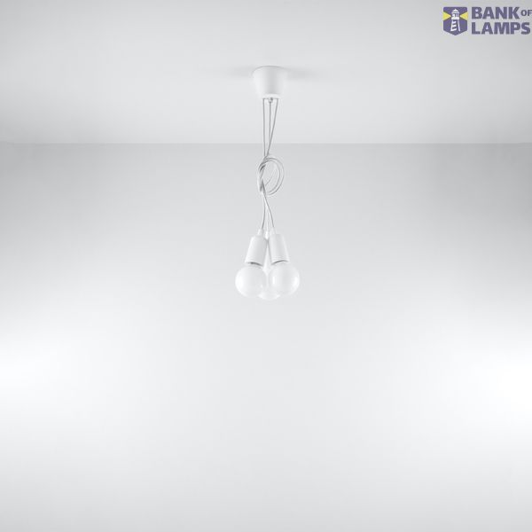 HANGING LAMP DIEGO 3 WHITE E27 3X60W IP20 image 6