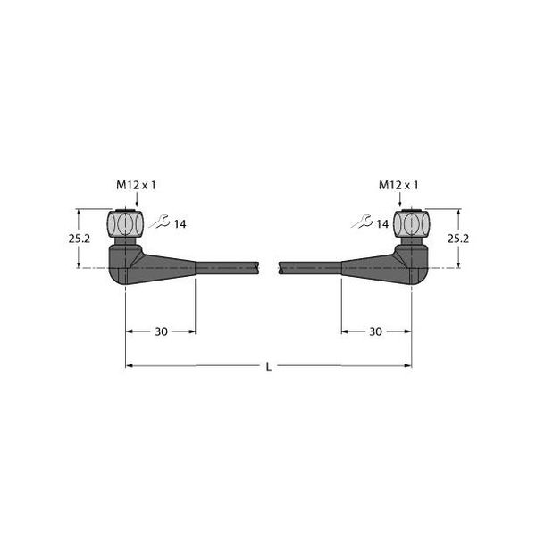 Food & Beverage Hygienic, PVC Extension Cable   WKH4.4-50-WKH4.4/TFE image 1
