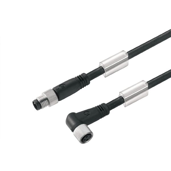 Sensor/actuator line, M8 / M8, Number of poles : 5, 1.5 m, pin, straight - socket, 90&deg;, Shielded: No, LED: No, Sheath material: PUR, Halogen: No image 1