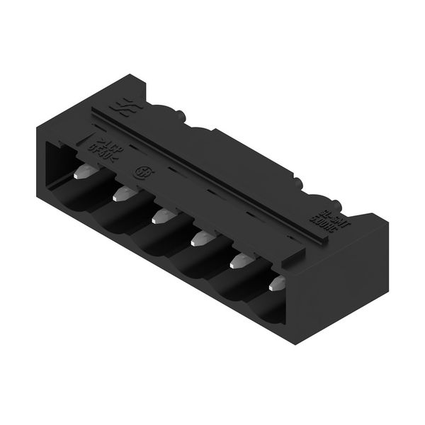 PCB plug-in connector, male header, closed side, THT/THR solder connection, 5.00 mm, Number of poles: 6, 90°, Solder pin length (l): 1.5 mm, tinned, black, Box image 2