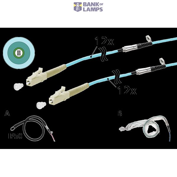 OpDAT VIK Universal cable 12xOM3, LC-LC, 75 m, one-sided pulling aid I image 2