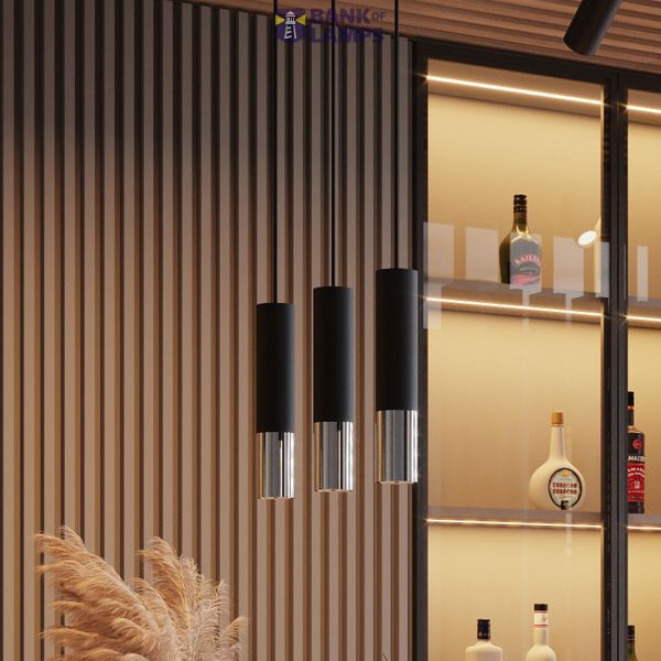 LOOPEZ 3P HANGING LAMP BLACK/CHROME GU10 3X40W IP20 image 4