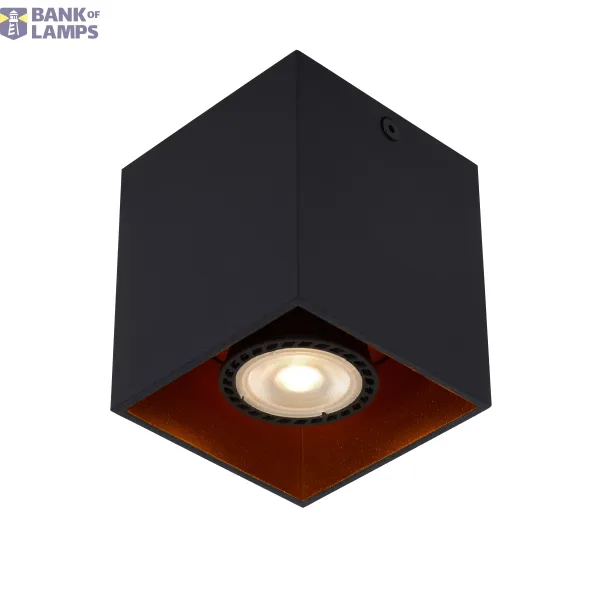 Lucide BIDO - Ceiling spotlight - 1xGU10 - Black image 1