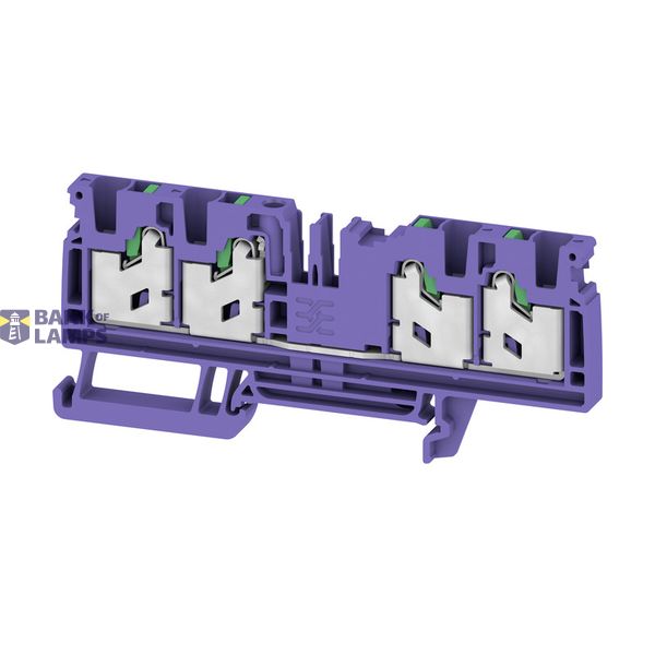 Feed-through terminal block, SNAP IN, violet, 4 mm², 32 A, 1000 V, Num image 1