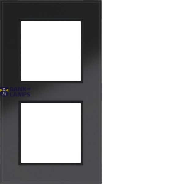 Cover frame double, A.8, glossy black glass image 1