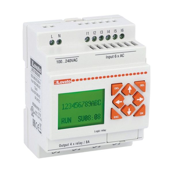 Micro PLCs, base module, auxiliary supply voltage 100-240VAC, 6/4 relay image 1