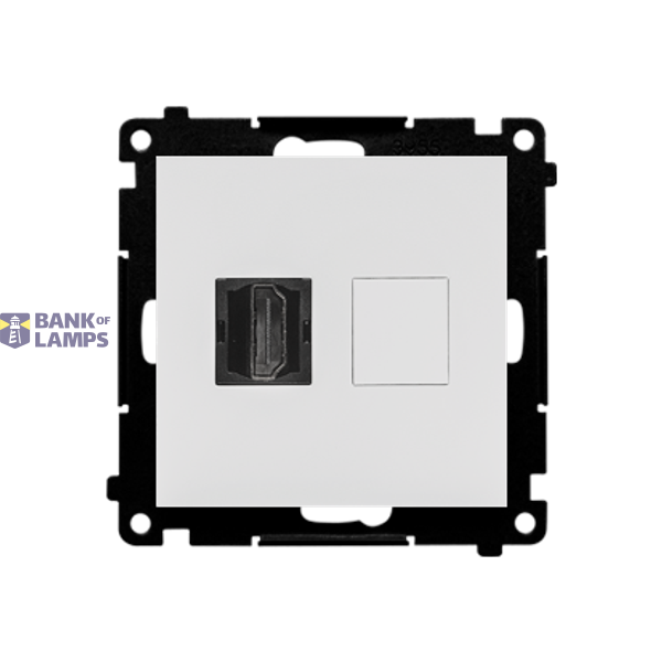 HDMI single socket, module, light gray matt, HDMI Standard: HDMI 1.4 image 1